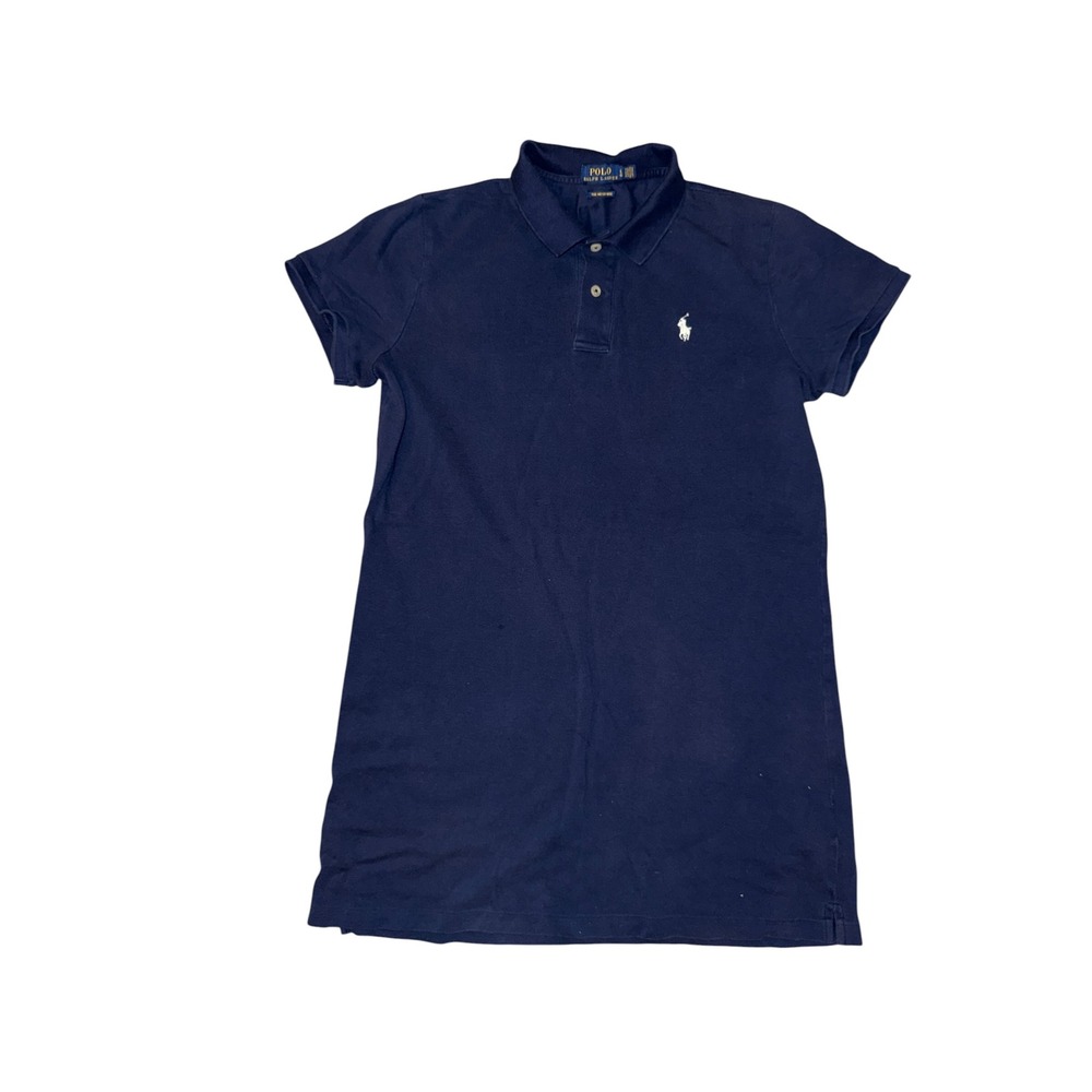 Polo Ralph‎ Lauren Mesh Mini Dress Womens Large Navy Blue Short Sleeve Logo